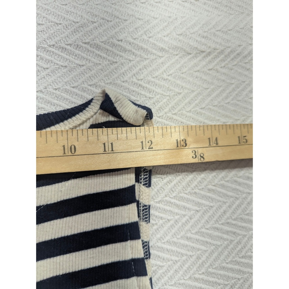 Ralph Lauren Polo Sport Womens L Navy Ivory Striped Rib Knit Sleeveless Tank Top - Picture 7 of 10